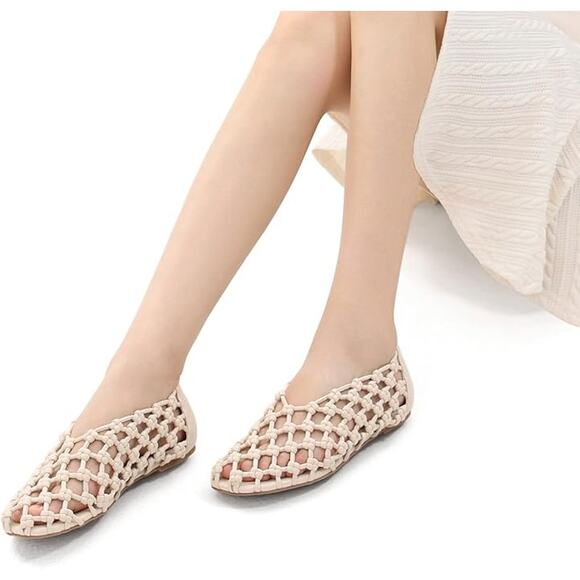 GRACESTRIDE Size 8.5 Mesh Ballet Flats Faux Leather Mary Jane Shoes Flat - Picture 8 of 8